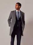 Palton slim 52 XL premium CINQUE lana moale dark grey