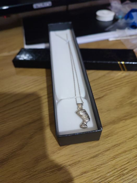 Pandantiv vintage Nefertiti-argint masiv, design excepțional