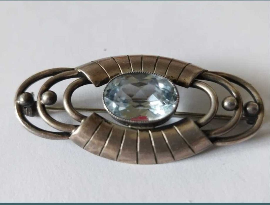 Brosa de dama, veche, argint 835