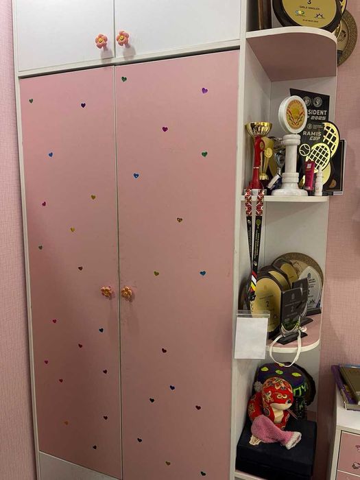 Детский мебельный гарнитур. Кровать с матрасом + шкаф + тумба