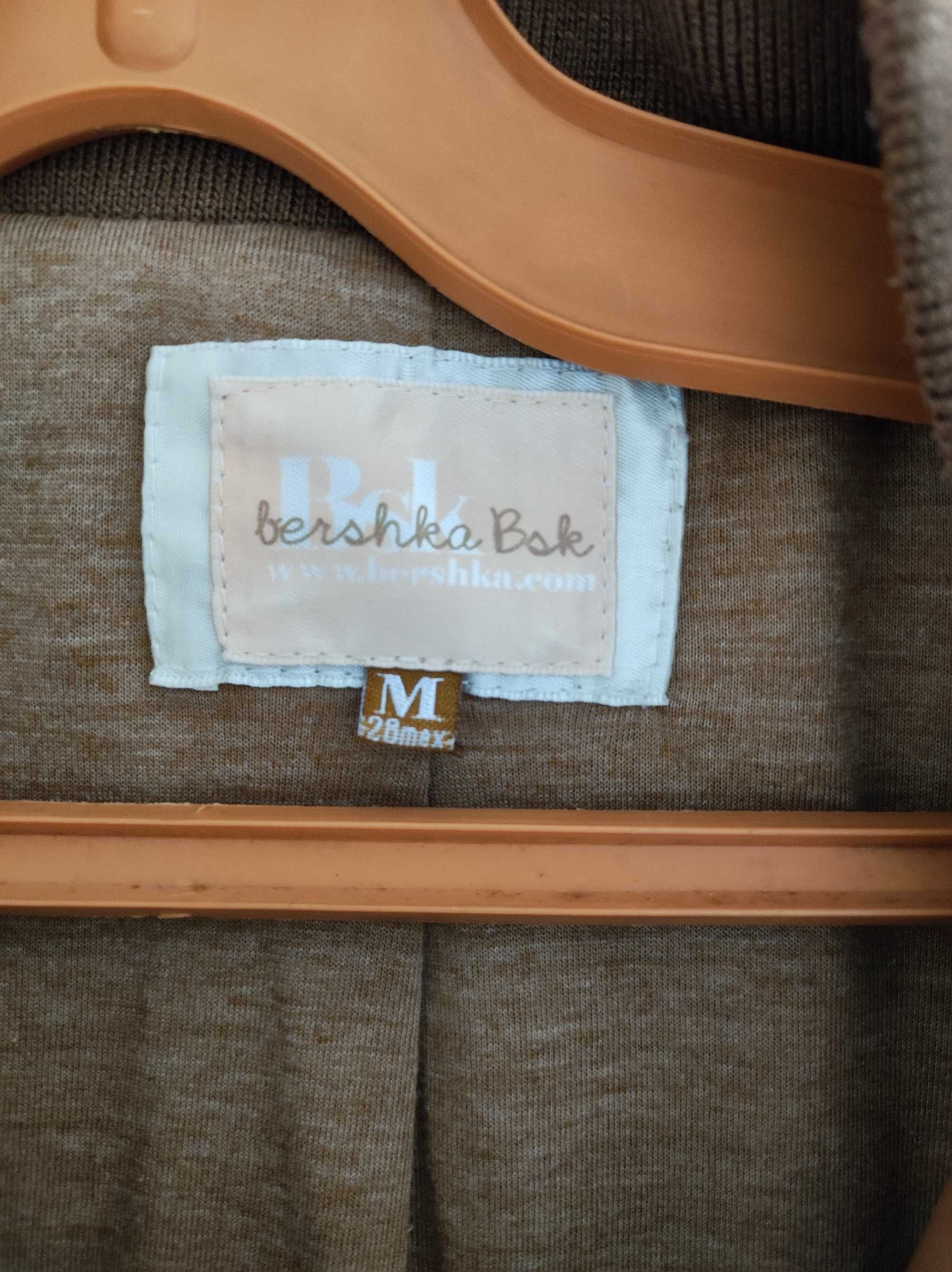 Кафяво дамско кожено яке, BERSHKA