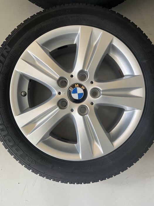 Оригинални джанти 16 цола 5х120 за БМВ Е87 със зимни гуми 195/55/16