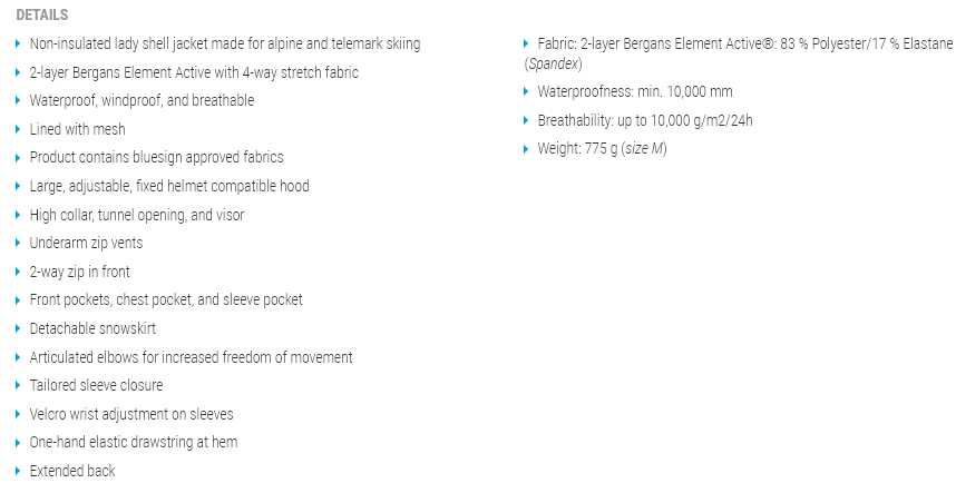 Bergans 2L Hardshell 10К #L дамско яке за зимни спортове и туризъм