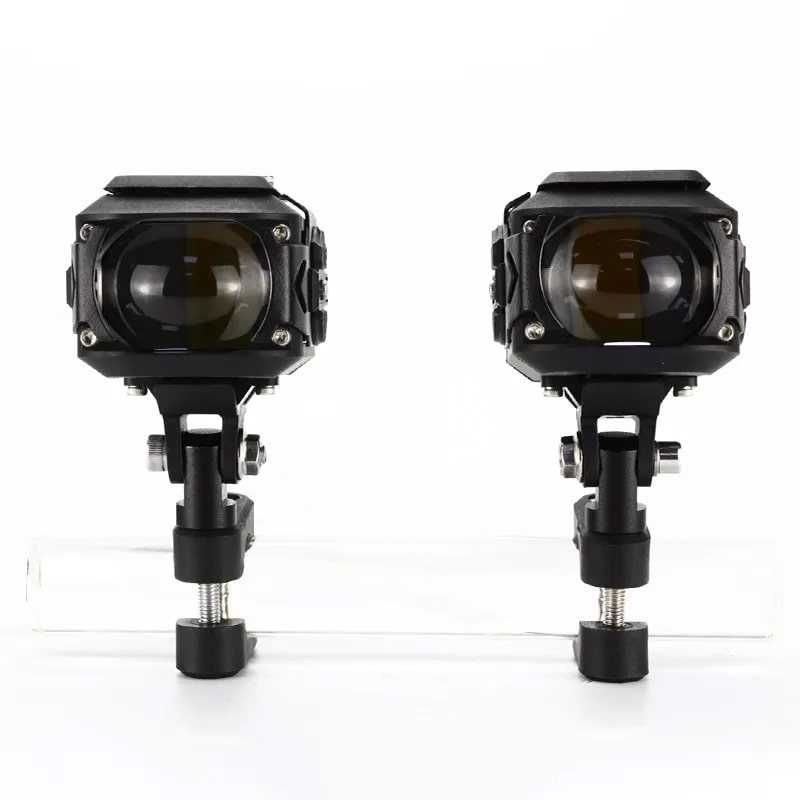 Set 2 Proiectoare Moto led 8000LM, 60W, aluminiu, 4 moduri de luminare