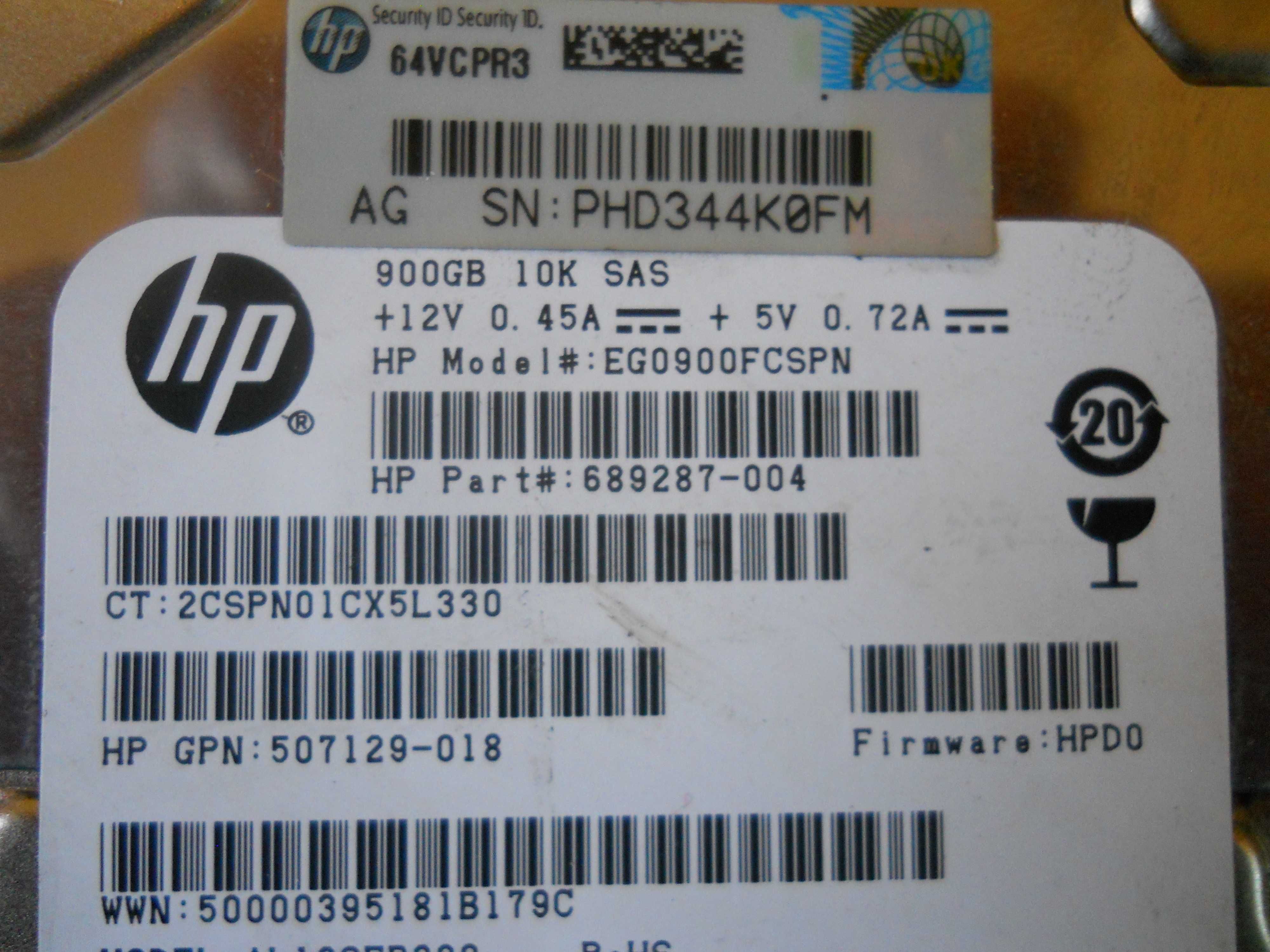 Hard disk 2.5 SAS  HP EG0900FCSPN 900GB