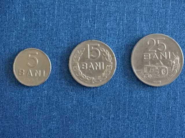 5 bani 1963, 15 bani 1960, 25 bani 1960