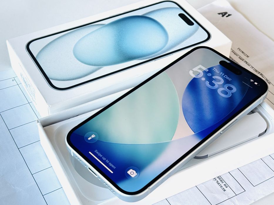 Iphone 15 128GB Blue Като нов! Гаранция 1 година