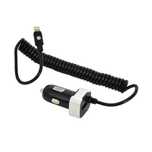Incarcator auto Carpoint cu cablu conector hibrid MicroUSB MFi Dock 8pin, 1x iesire USB 2.0, 2.4A, 12V/ 24V, lungime 150cm