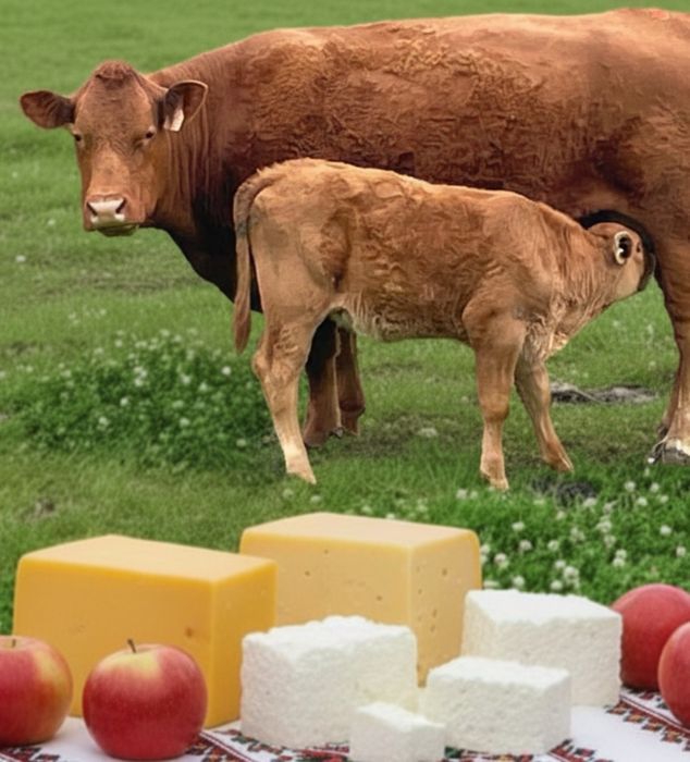 Домашно краве сирене, зряло, домашен крави кашкавал зрял