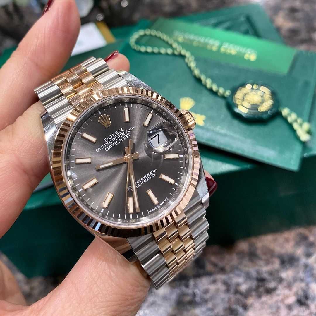 Rolex Datejust 41mm сребро-розово злато