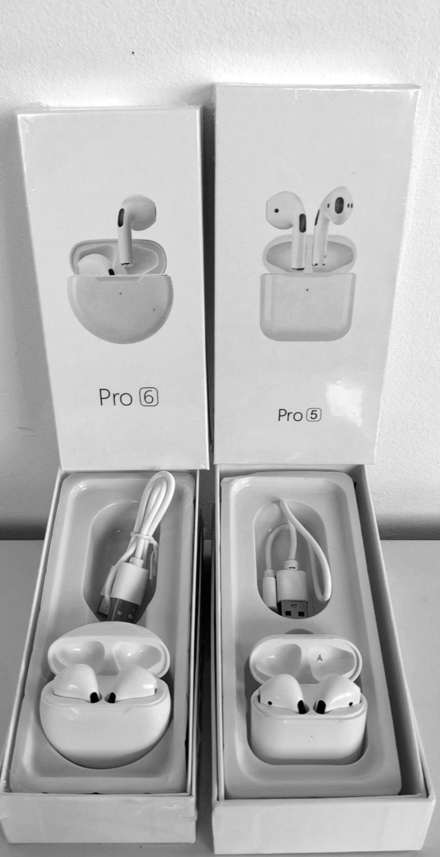 Casti wirless tip Airpods Pro V6 și V5 Android și IOS, Bluetooth