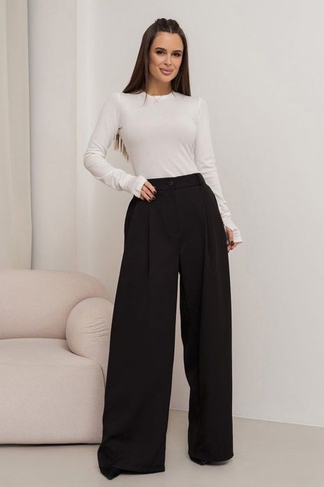 Брюки Черные Палаццо