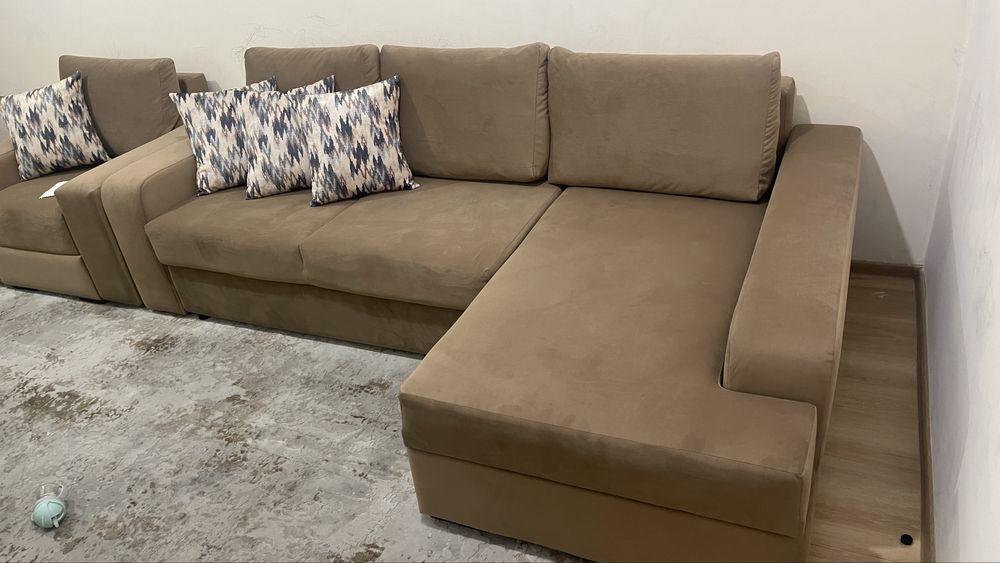 Угловой диван и кресло мягкая мебель