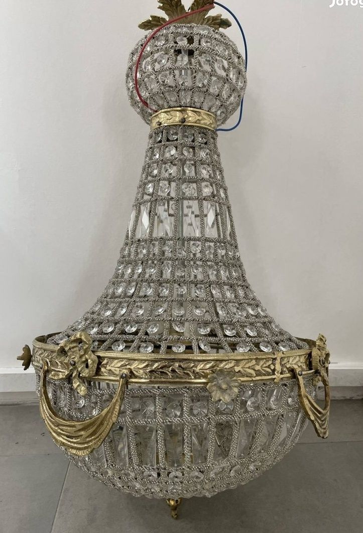 Set de 2 boeme candelabre in stilul francez Empire din sticla cristali