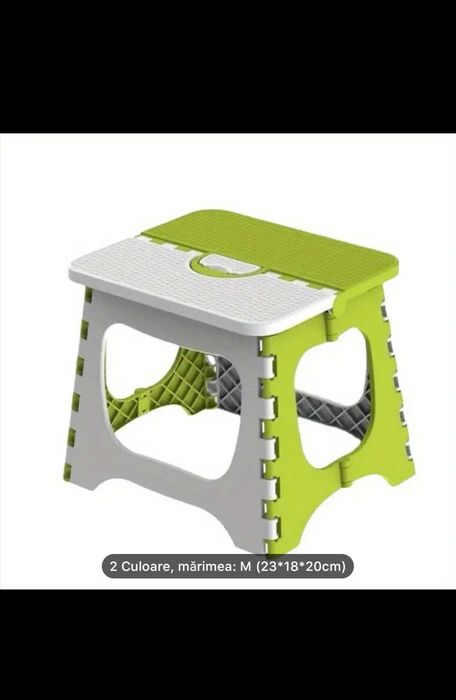 Scaun pliabil portabil- Plastic durabil, design pătrat rezistent