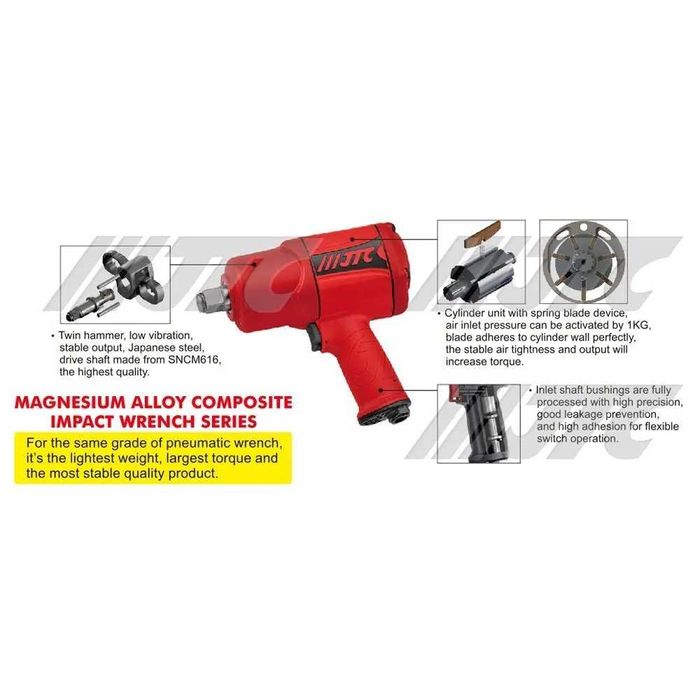 Pistol profesional Pneumatic cu Impact JTC-7657 1/2″ MAGNESIUM