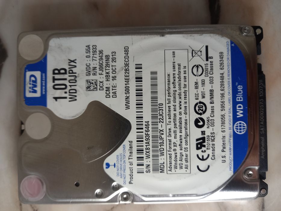 Хард диск за лаптоп WD Blue 2.5 1000GB 5400rpm 8MB SATA3