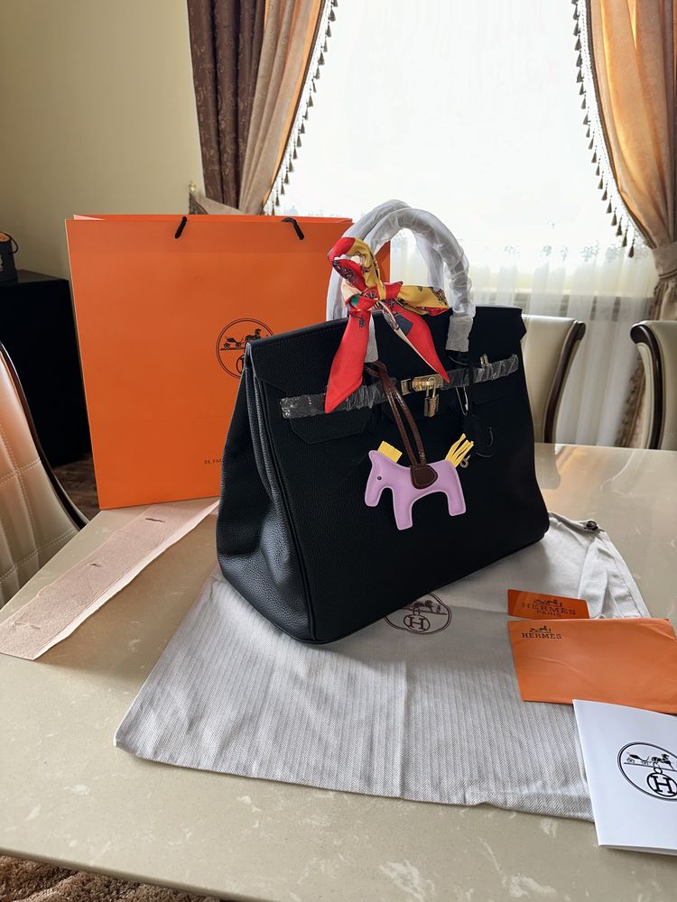 Geanta Hermes Birkin 40cm Black Piele naturala 100%/Punga Hermes