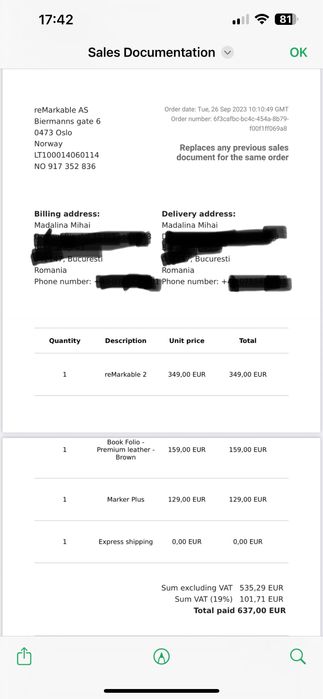 ReMarkable 2 + Marker Plus + Brown Leather Folio