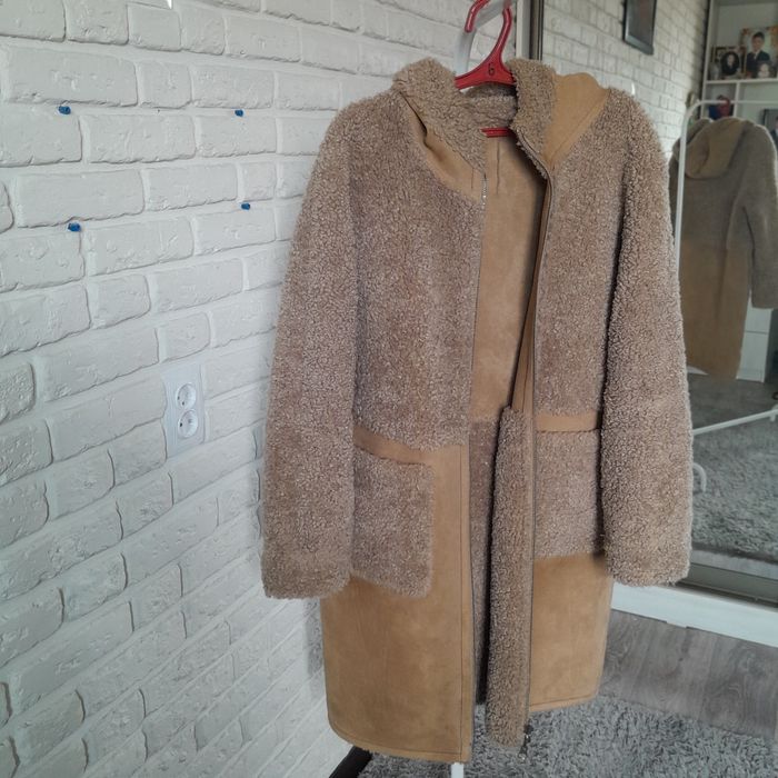 Дубленка женская, двухсторонняя, искусственная,  размер