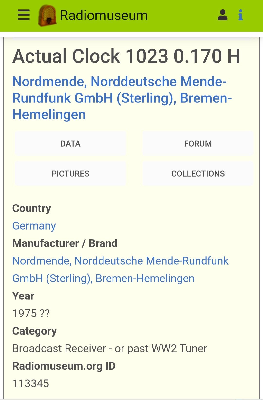 Старо Радио NORMENDE actual clock 1023, Germany - перфектен звук