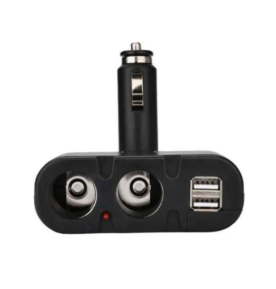 Разклонител за запалка с два USB порта и две гнезда