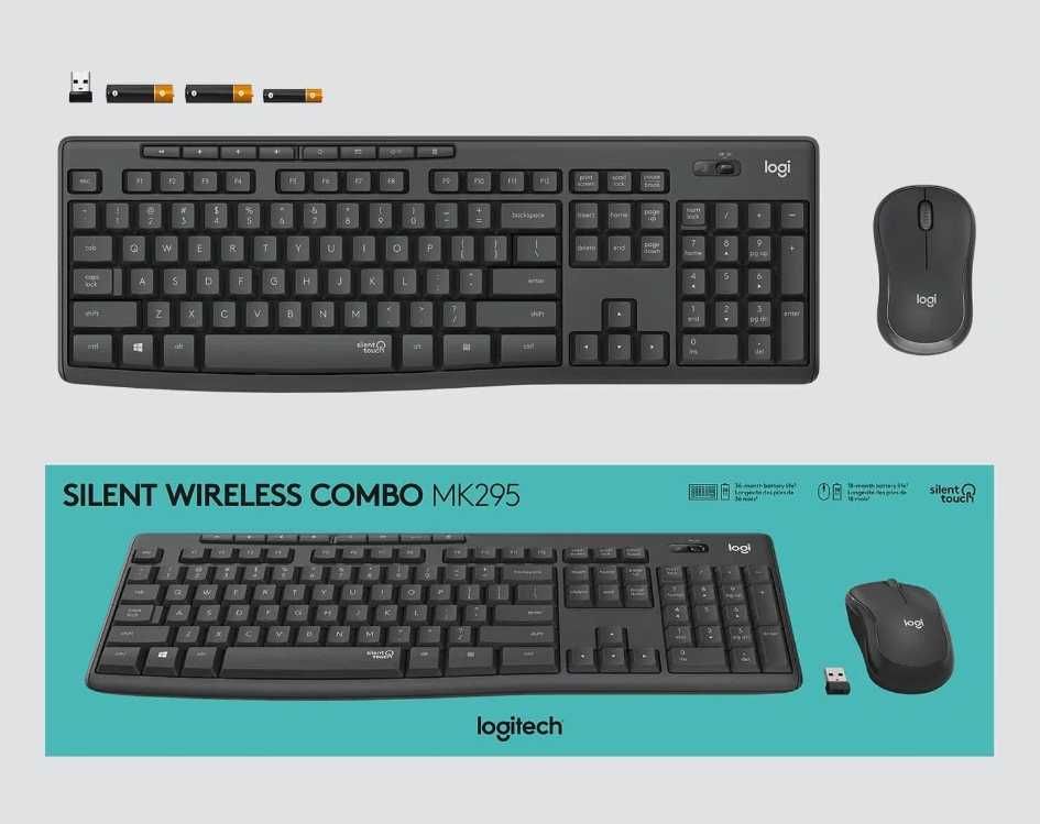 Беспроводной набор клавиатура и мышь Logitech MK295. Доставка по Узб.