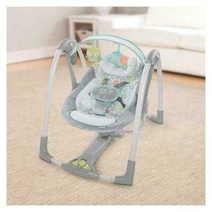 Leagan Swingn Go Portable Swing Hugs&Hoots Pliabil, Portabil InGenuity