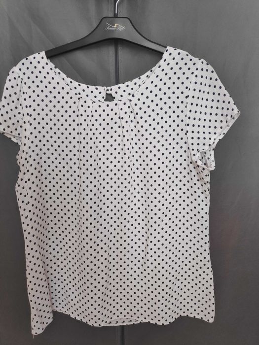 Bluză lejeră albă cu buline 42-44