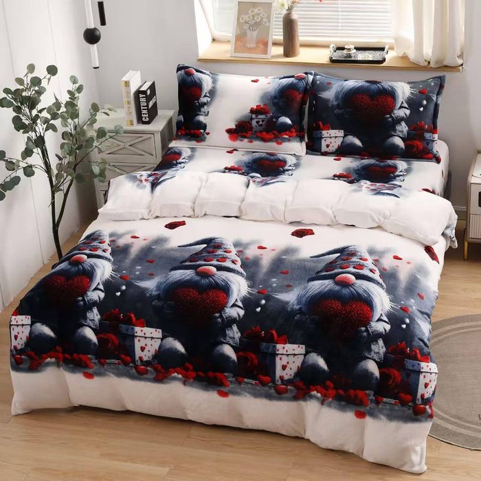 Lenjerie de pat cocolino 4 piese cu cearceaf pe elastic