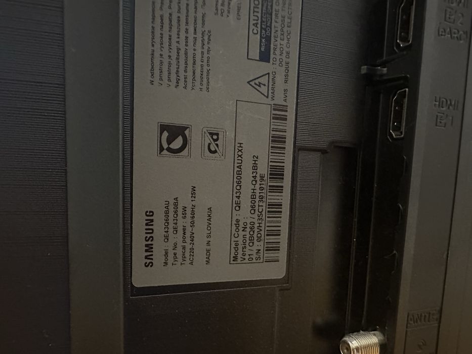 Vand Samsung QLED 43” 4K Smart TV