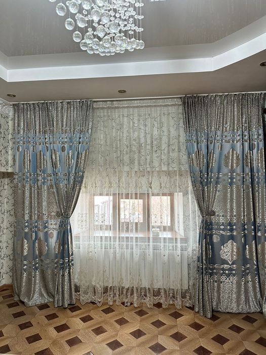 Шторы и тюль на одно окно