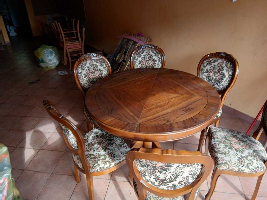 Mese cu Intarsie si 6 Scaune