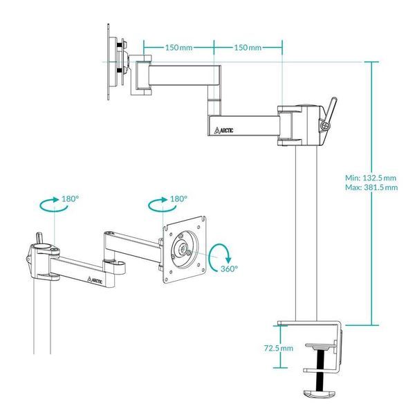 Arctic Стойка за монитор за бюро Desk Mount Monitor - X1 - AEMNT00061A