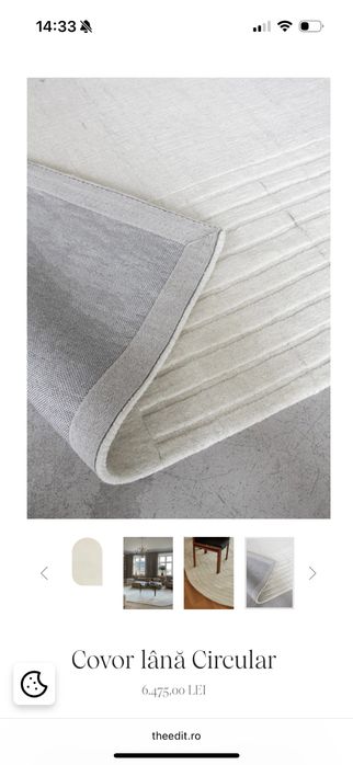 Covor lana oval Layered, culoare bone white