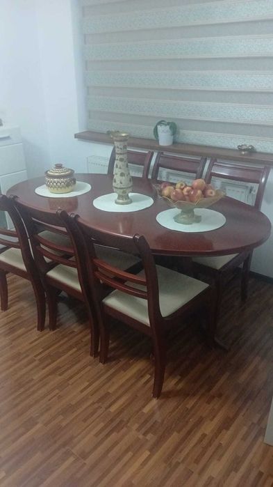 Masa lemn + scaune 6 persoane
