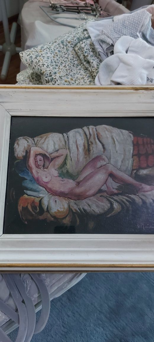 Tablou vechi,ulei,semnat, autor cunoscut.