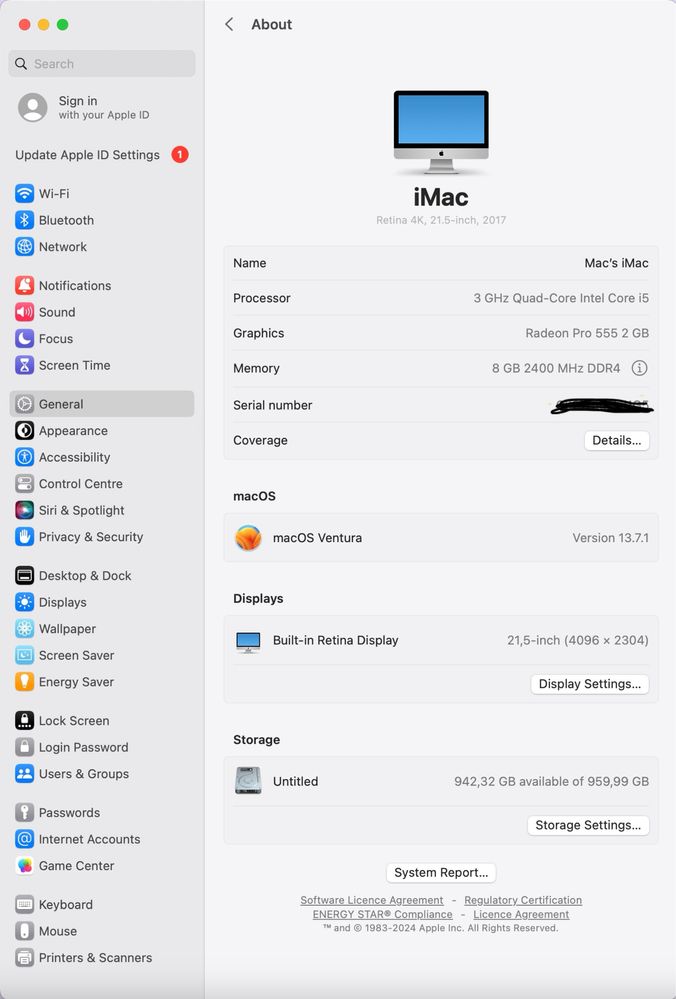 Calculator Apple iMac 21,5" retina 4K Radeon Pro 560, impecabil