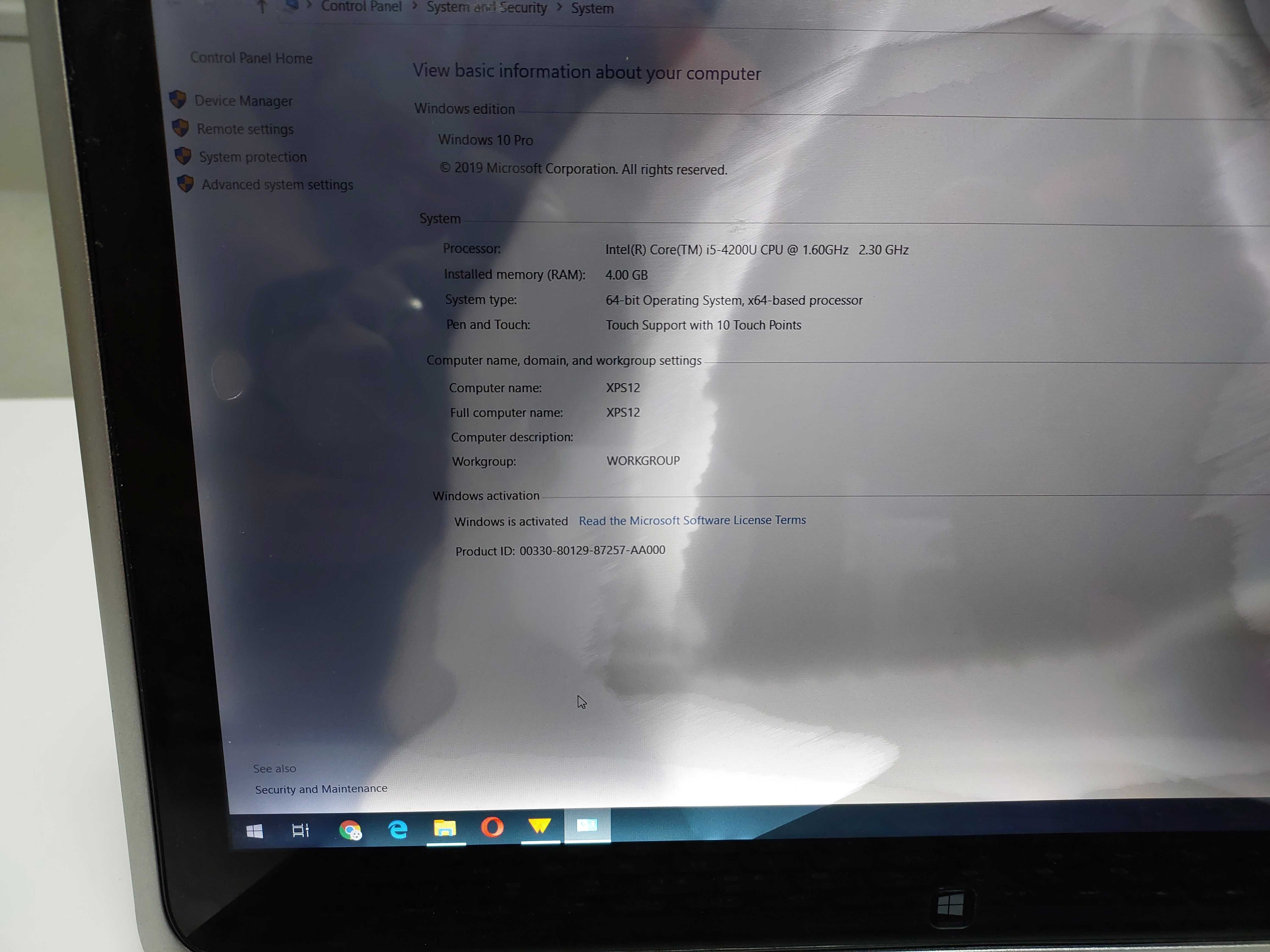Laptop 2in 1 Dell XPS12 - display defect licenta windows