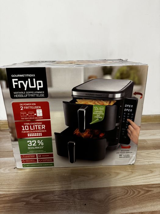 Friteuza Cu Aer Cald Verticala Cu Camera Dubla Gourmetmaxx Fryup