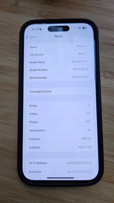 iPhone 15 pro 256gb cu carcasa (impecabil, ca nou, la liber)