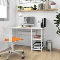vidaXL Компютърно бюро, бяло, 105x55x72 см, МДФ и метал 20551
