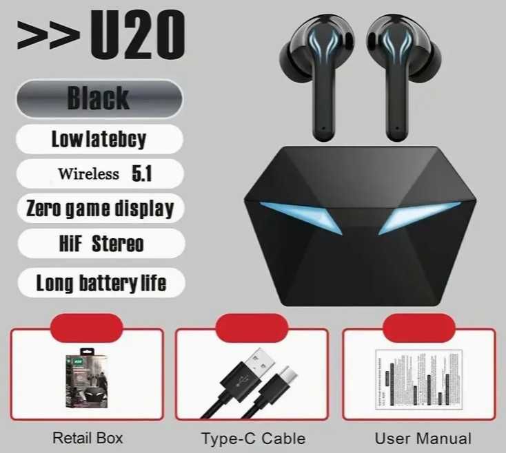 Casti In-Ear Bluetooth cu control tactil + display led diferite modele