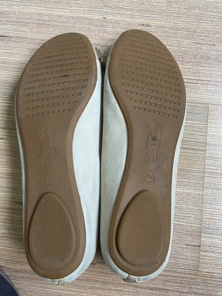Balerini Hush Puppies piele intoarsa auriu 40