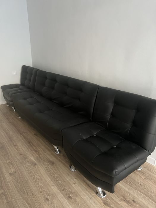 Кожаный диван + 2 кресла