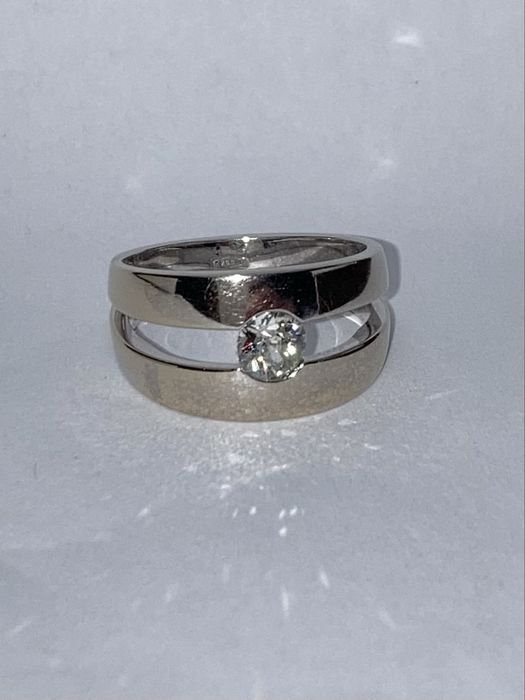 Inel aur alb 18kt.cu diamant 0.55ct