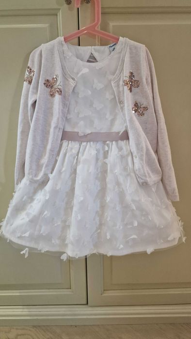 Рокля Newness(подклад 100% памук) и жилетка H&M(памук 100%) ръст 116см