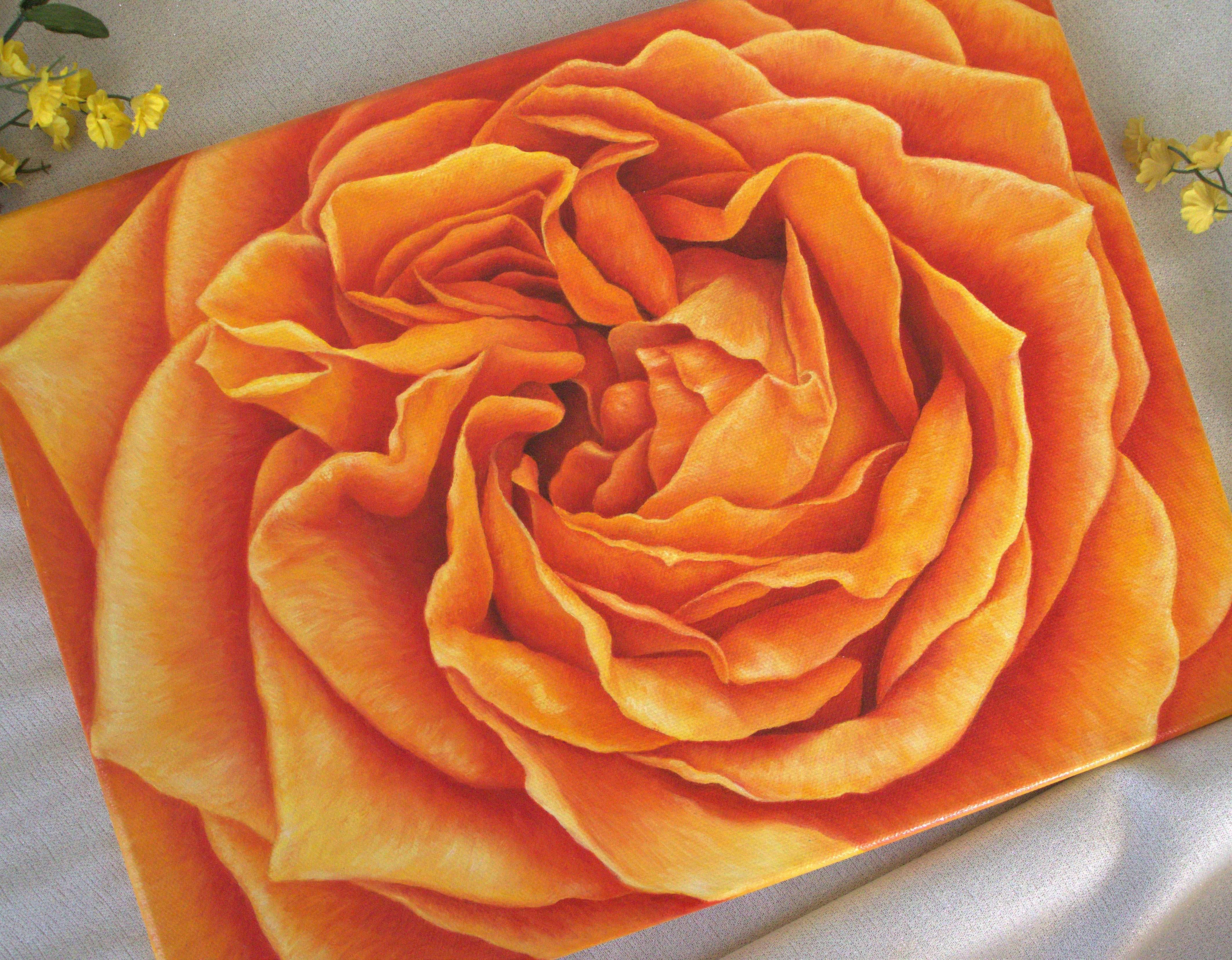 Картина маслом "Оранжевая нежность"