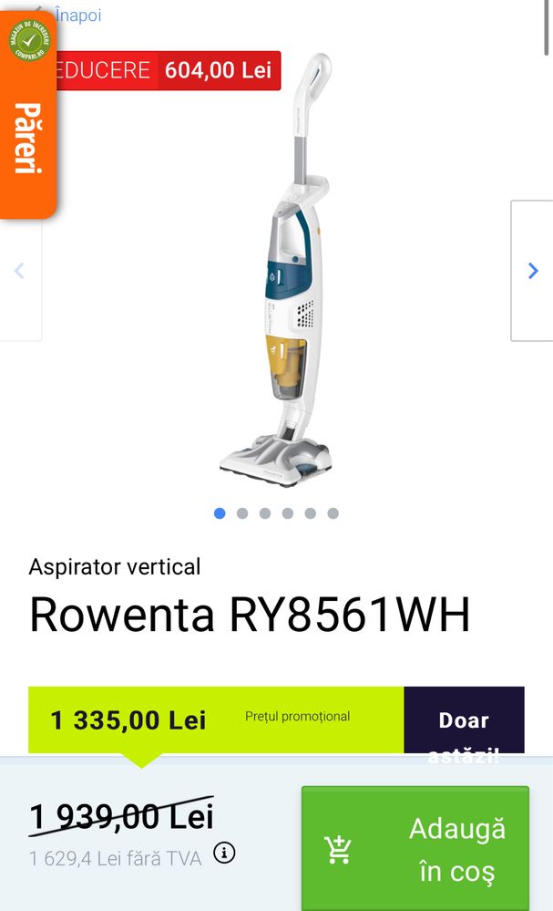Aspirator cu Abur Rowenta RY8561WH Clean & Steam Multi