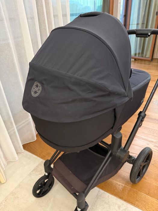 Количка Cybex Priam (кош за новородено Priam Lux Sepia Black + шаси Pr